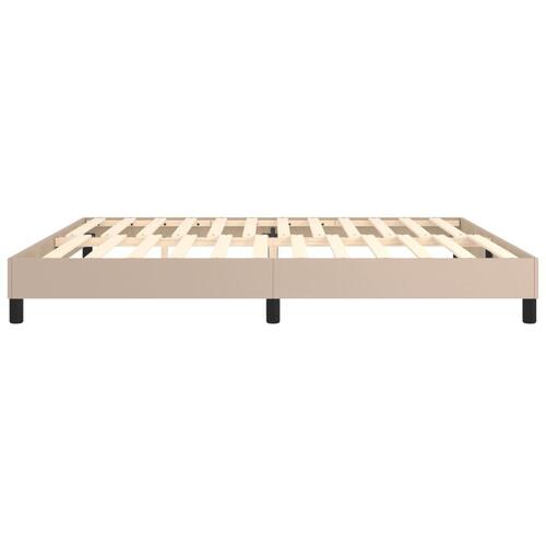 Sengeramme 200x200 cm kunstlæder cappuccinofarvet