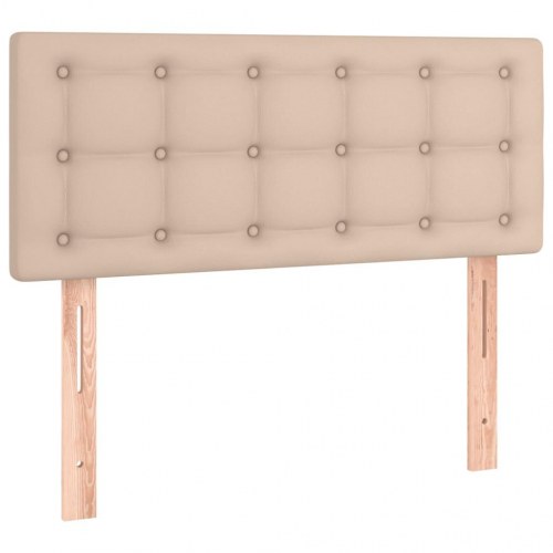 Kontinentalseng 90x190 cm i kunstlæder - cappuccino