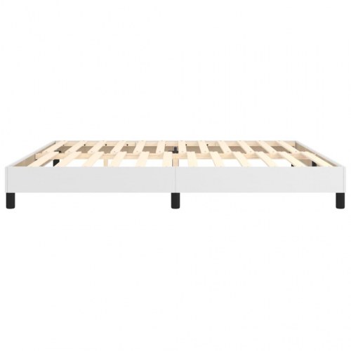 Boxspring sengeramme 200 × 200 cm i hvidt kunstlæder
