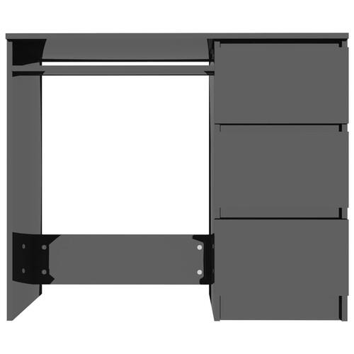 Skrivebord 90x45x76 cm spånplade højglans sort