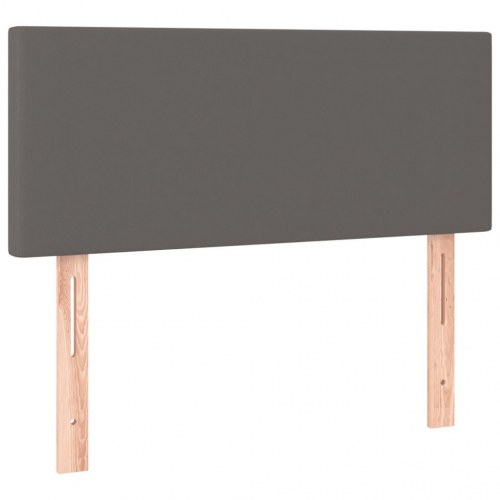 Kontinentalseng med madras 90×190 cm - kunstlæder, grå