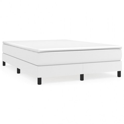 Boxspring sengeramme 140x200 cm i kunstlæder - hvid