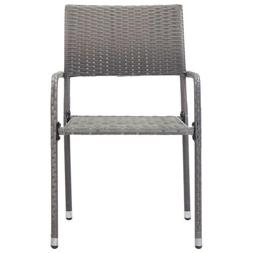 Udendørs spisebordsstole 2 stk. polyrattan grå
