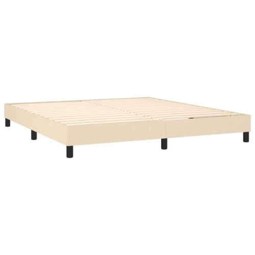 Kontinentalseng med madras 180×200 cm - stof, cremefarvet