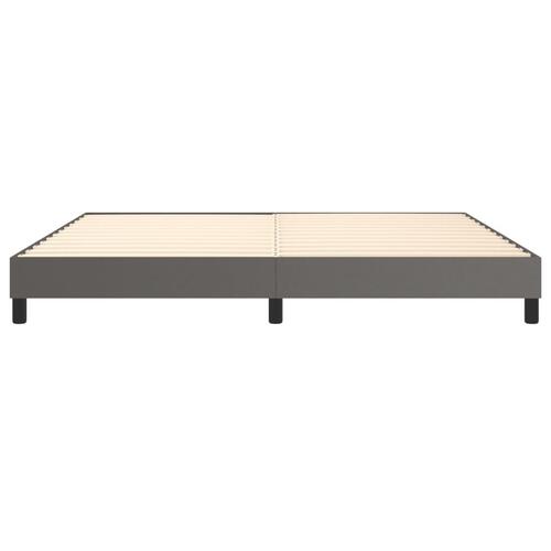 Sengeramme 200x200 cm kunstlæder grå