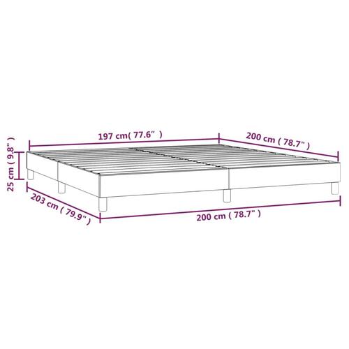 Sengeramme 200x200 cm kunstlæder grå