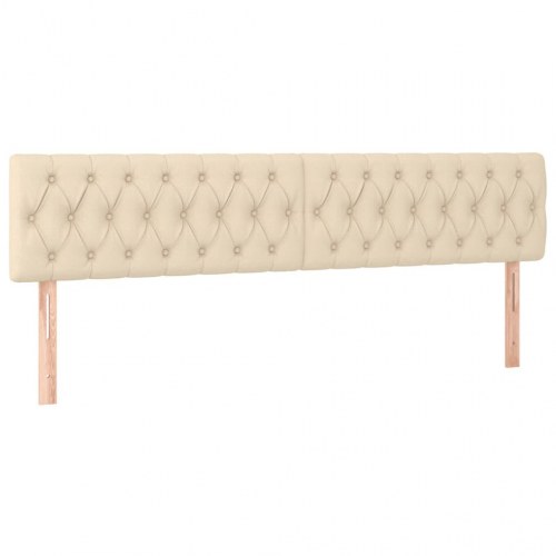 Kontinentalseng med madras 180x200 cm - stof, cremefarvet