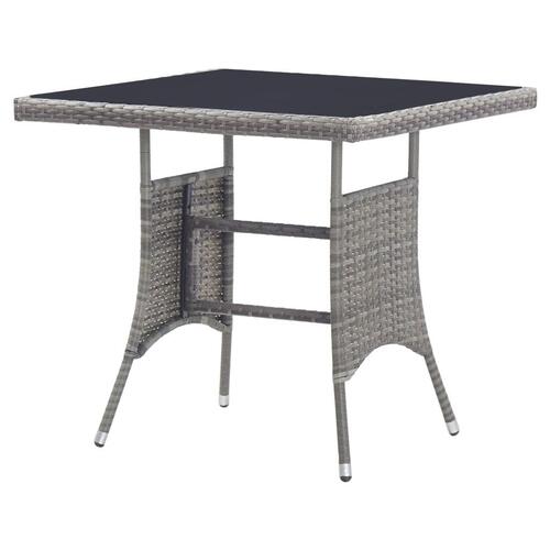 Havebord 80 x 80 x 74 cm polyrattan antracitgrå