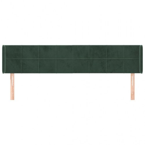 Sengegavl med kanter 203 x 16 x 78/88 cm - mørkegrøn