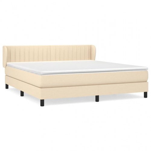 Kontinentalseng med madras 180×200 cm - stof, cremefarvet