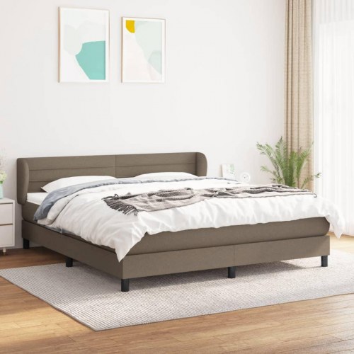 Kontinentalseng med madras 180x200 cm - stof, gråbrun