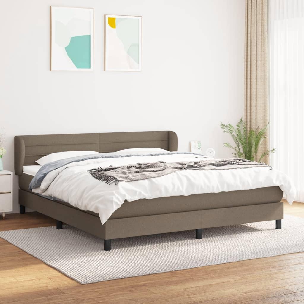 Kontinentalseng med madras 180x200 cm - stof, gråbrun billede