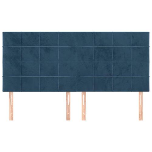 Sengegavle 4 stk. 100x5x78/88 cm fløjl mørkeblå