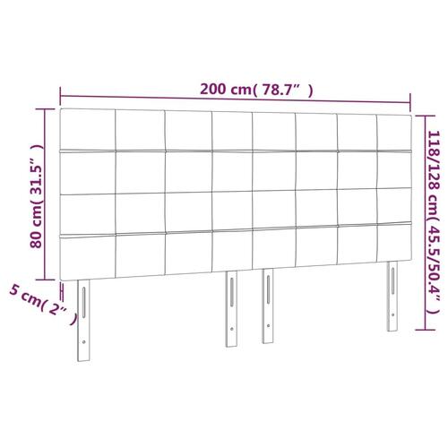 Sengegavle 4 stk. 100x5x78/88 cm fløjl sort