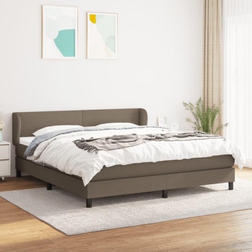 Kontinentalseng med madras 180×200 cm - stof, gråbrun