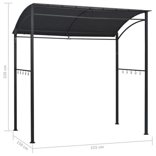 Grillpavillon 215x150x220 cm stål antracitgrå