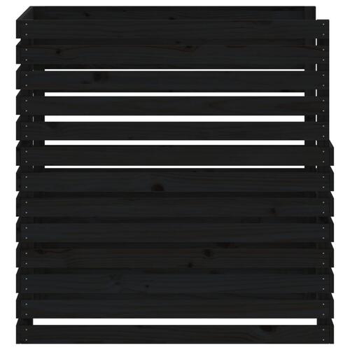 Kompostbeholder 100x100x102 cm massivt fyrretræ sort