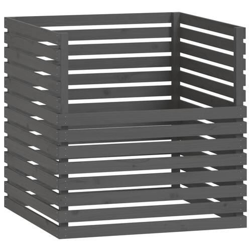 Kompostbeholder 100x100x102 cm massivt fyrretræ grå