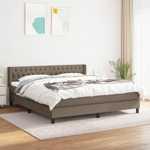 Kontinentalseng med madras 180×200 cm - stof, gråbrun