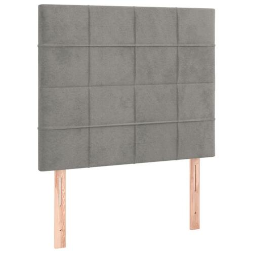 Sengegavle 2 stk. 100x5x78/88 cm fløjl lysegrå