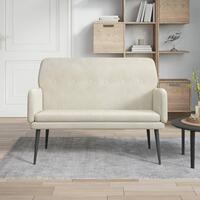 Bænk 108x79x79 cm velour cremefarvet