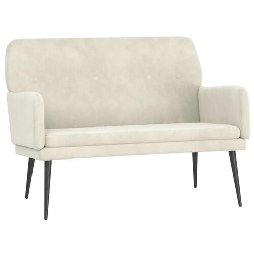 Bænk 108x79x79 cm velour cremefarvet