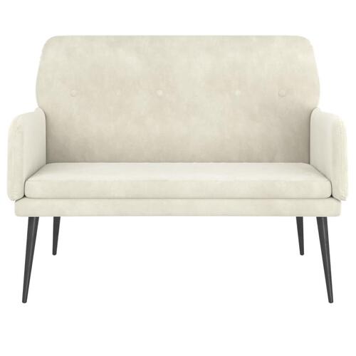 Bænk 108x79x79 cm velour cremefarvet