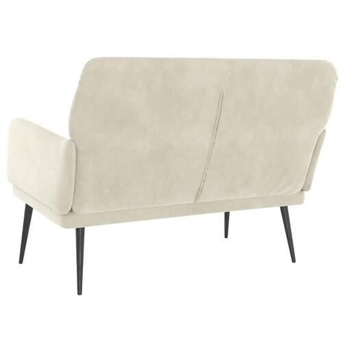 Bænk 108x79x79 cm velour cremefarvet