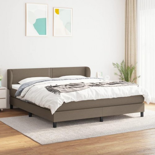 Kontinentalseng med madras 180×200 cm - stof, gråbrun