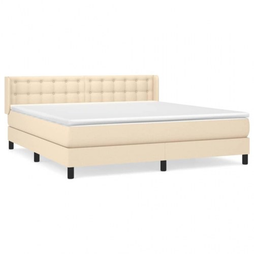Kontinentalseng med madras 180×200 cm - stof, cremefarvet