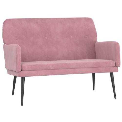 Bænk 108x79x79 cm velour lyserød