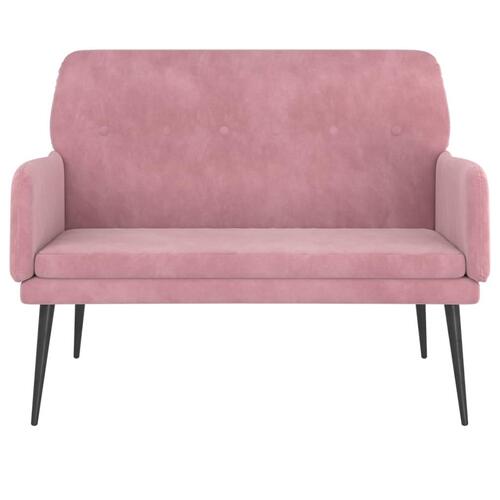 Bænk 108x79x79 cm velour lyserød
