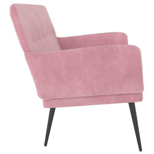 Bænk 108x79x79 cm velour lyserød
