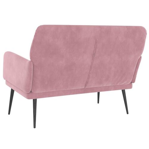 Bænk 108x79x79 cm velour lyserød