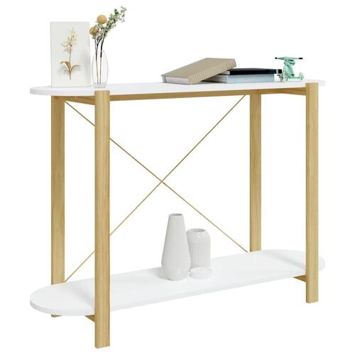 Konsolbord 110x38x75 cm konstrueret træ hvid
