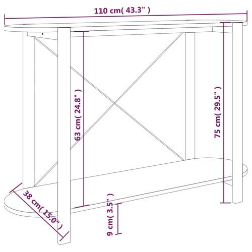 Konsolbord 110x38x75 cm konstrueret træ hvid