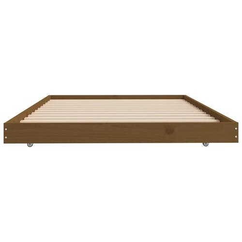Sengeramme 100x200 cm massivt fyrretræ gyldenbrun