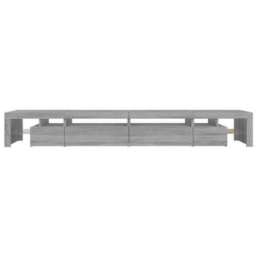 Tv-bord med LED-lys 290x36,5x40 cm grå sonoma-eg