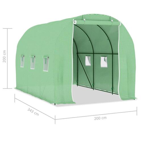 Drivhus 6,86 m² 3,43x2x2 m