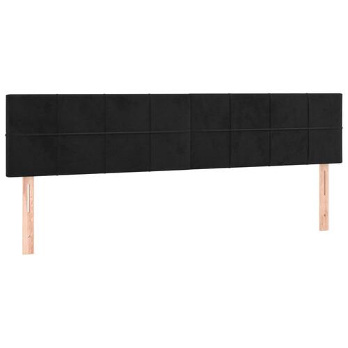 Kontinentalseng med madras 200x200 cm fløjl sort