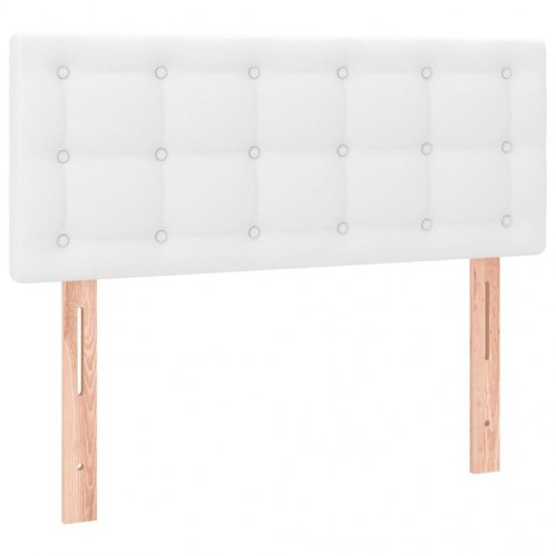 Kontinentalseng med madras 90×190 cm - kunstlæder, hvid