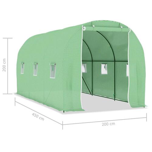 Drivhus 9 m² 4,5x2x2 m