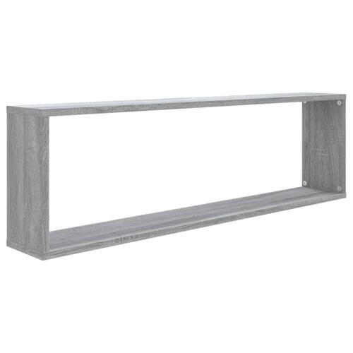 Væghylder 2 stk. 100x15x30 cm konstrueret træ grå sonoma-eg