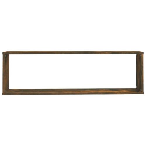 Væghylder 4 stk. 100x15x30 cm konstrueret træ røget egetræ