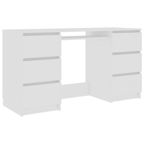Skrivebord 140x50x77 cm konstrueret træ hvid