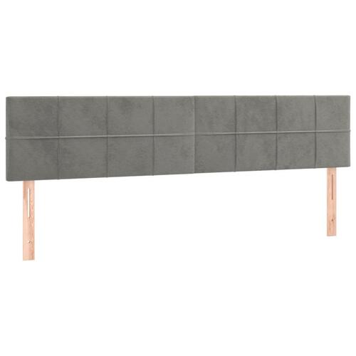 Kontinentalseng med madras 200x200 cm fløjl lysegrå