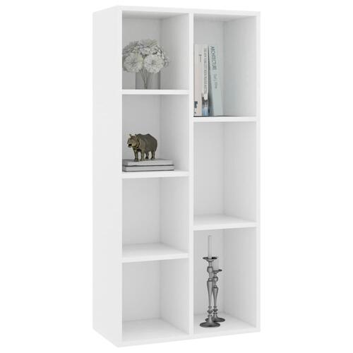 Bogreol 50x25x106 cm konstrueret træ hvid