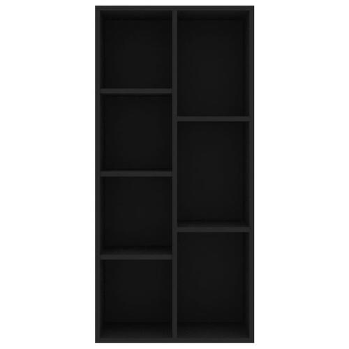 Bogreol 50x25x106 cm konstrueret træ sort