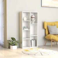 Bogreol 50x25x106 cm konstrueret træ hvid højglans