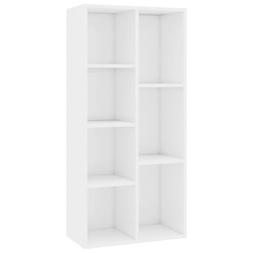 Bogreol 50x25x106 cm konstrueret træ hvid højglans